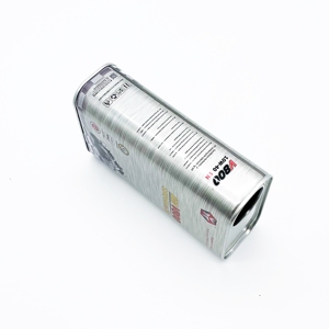 Bidon rectangulaire en fer blanc de 1L pour huile moteur, avec bec verseur en plastique et impression offset, logo personnalisé, OEM/ODM - Product Image 4