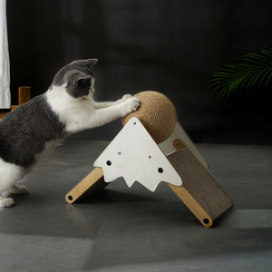 Bestseller di fabbrica Snow Mountain Cat Scratching Solid wood Sisal Ball Interactive Cat Scratcher Sisal Post Cute - Product Image 4