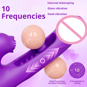 Vibromasseur Sexuel Pénétrant à 10 Modes de Poussée, Dildo Vibrant pour Stimulation du Point G, du Clitoris et des Mamelons, Jouet Sexuel pour Femmes - Product Image 4