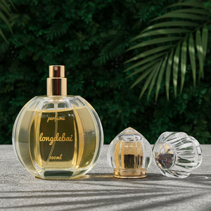 Botella de Perfume de Vidrio Transparente de Lujo al por Mayor, 50ml 100ml, Vacía, con Pulverizador y Tapa Transparente, Diseño Único - Product Image 4