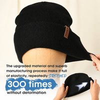 Bonnet en cuir personnalisé de haute qualité, noir, tricoté pour l'hiver, de luxe, à revers, style casquette de marin, service OEM en gros