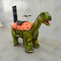 Manège de dinosaure animatronique à monnayeur pour parcs d'attractions, dinosaure électrique à long cou à chevaucher