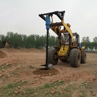 Foreuses hydrauliques montées sur tracteur pour excavatrice avec tiges et trépans de forage