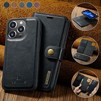 Étui de téléphone en cuir PU de luxe avec porte-cartes et protection pour 18 Pro 17/16/15/14 Pro Max