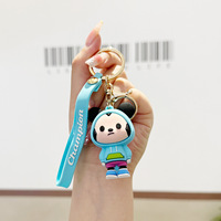Gran oferta, variedad personalizada de colgante de llave de silicona de dibujos animados para niños, Mini llavero de muñeca creativo portátil barato