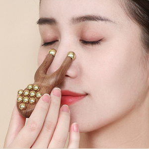 Etiqueta privada Bienestar facial Gua Sha Palo de acupresión de madera natural Herramienta de masaje de latón para cara/cuello/cuerpo Autocuidado DE LA PIEL - Product Image 4