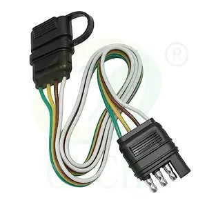 Trailer personalizado luz cablagem extensão 4-Pin 18 AWG Flat Wire Connector