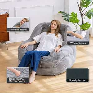 Sıcak satış modern kadife rahat tembel kanepe, dev fasulye kol dayama ile çanta seti sandalye, açık oturma odası - Product Image 5