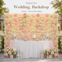 Panneau mural de fleurs artificielles multicolores avec roses, hortensias et dahlias pour toile de fond de mariage, vitrine de magasin, décoration d'événements et de maison