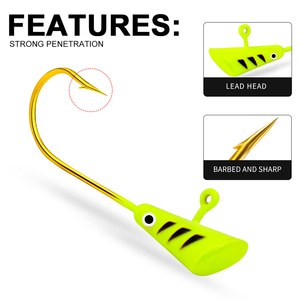 En gros 5 pcs/sac Saltwater Minnow Shad Jig Head Hooks - 5 Couleurs, Idéal pour les appâts de ver - Product Image 3