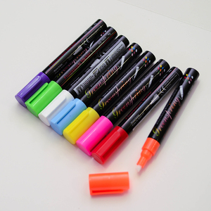 Paquete de 5 marcadores de tiza blancos para ventanas de coches, lavables, para pizarra blanca, de borrado en seco y en húmedo, para uso en el hogar, la escuela o la oficina, bolígrafo borrable - Product Image 3