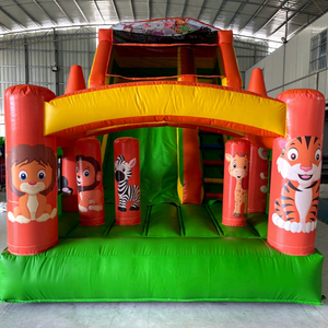 Château gonflable commercial d'extérieur avec toboggan, aire de jeux gonflable, toboggan gonflable pastel pour enfants - Product Image 2