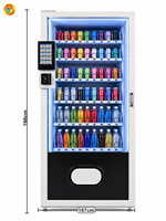 Distributeur automatique de boissons intelligent avec roues, écran tactile, paiement sans contact, réfrigéré, 198 cm, intérieur
