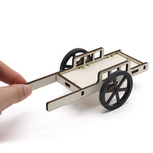 Wooden Cart <b>Model</b> <b>Kit</b> For Kids Science Education DIY Assembly Toy 4-6 Years Old Manual Operation No Battery - Product Image 2