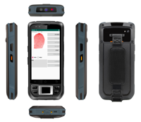 Lecteur d'empreintes digitales biométrique PDA portable de 5 pouces, scanner 2D robuste, Android 12, terminal QR/code-barres, NFC, processeur octa-core, batterie 5000 mAh