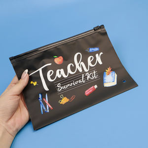 Bolsa de Supervivencia para Maestros, Negra Mate, con Cierre Deslizante CPE, Regalos de Agradecimiento para Maestros, Regreso a Clases, Bolsas de Papelería, Maquillaje y Cosméticos - Product Image 4