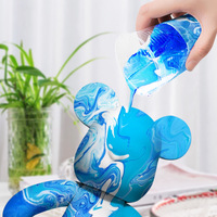 Peinture acrylique liquide à haut débit de 100 ml, 40 couleurs pré-mélangées pour la peinture DIY sur verre, toile, papier