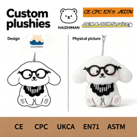 En gros, Peluche chien chiot mignon avec pendentif et porte-clés, personnalisable, cadeau promotionnel