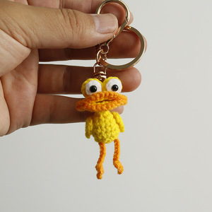 Porte-clés en crochet drôle et original, motif canard <span class=keywords><strong>moche</strong></span>, grenouille ou poussin tricoté en fil, figurine en tricot, breloque pour clés - Product Image 3