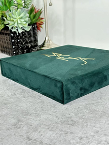 Caja <span class=keywords><strong>de</strong></span> Regalo <span class=keywords><strong>de</strong></span> Terciopelo para Joyería, con Cierre Magnético Plano, <span class=keywords><strong>de</strong></span> Lujo, Color Verde Esmeralda, con Logotipo Personalizado en Lámina Dorada, Cajas Grandes <span class=keywords><strong>de</strong></span> Gamuza - Product Image 2