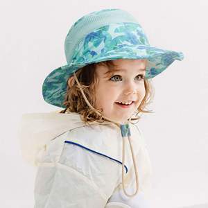 Sombrero de Pescador para Niños Pequeños, con Estampado de Playa, de Ala Ancha, Protección Solar, de Malla, para Bebés, Niños y Niñas - Product Image 1