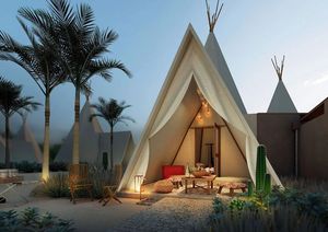 Tente Safari <span class=keywords><strong>Tipi</strong></span> - Tente de Glamping Extérieure Imperméable pour Séjour en Resort - Product Image 5