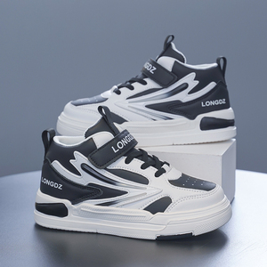 China Factory Direct Supply Unisex Teenage High Cut Leather Kids Casual <strong>Shoes</strong> Anti-Odor Digital Printing Classic Design All - Product Image 4
