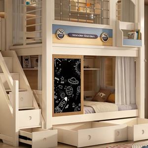 JS FURNITURE Nuevo Diseño de Cama Infantil <span class=keywords><strong>con</strong></span> Diseño Espacial, Literas <span class=keywords><strong>con</strong></span> Tobogán y Pizarra, Juego de Cama Infantil de Madera <span class=keywords><strong>con</strong></span> Almacenamiento - Product Image 6