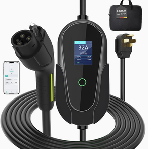Nouveau chargeur EV portable standard UE 7 kW à courant réglable, pistolet de charge Type 2 avec écran LCD - Product Image 1