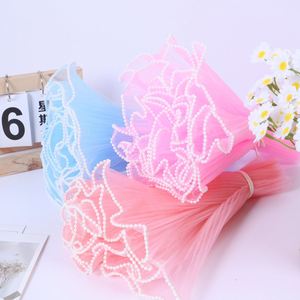 Cadeau pour la fête des mères, fournitures florales, tulle ondulé style perle, matériaux d'emballage de bouquet haut de gamme, essentiels pour les fleuristes - Product Image 1