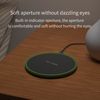 Chargeur sans fil pour téléphone certifié Qi ultra fin 15W avec lumière LED universel pour iPhone et téléphone Android OJD-31A