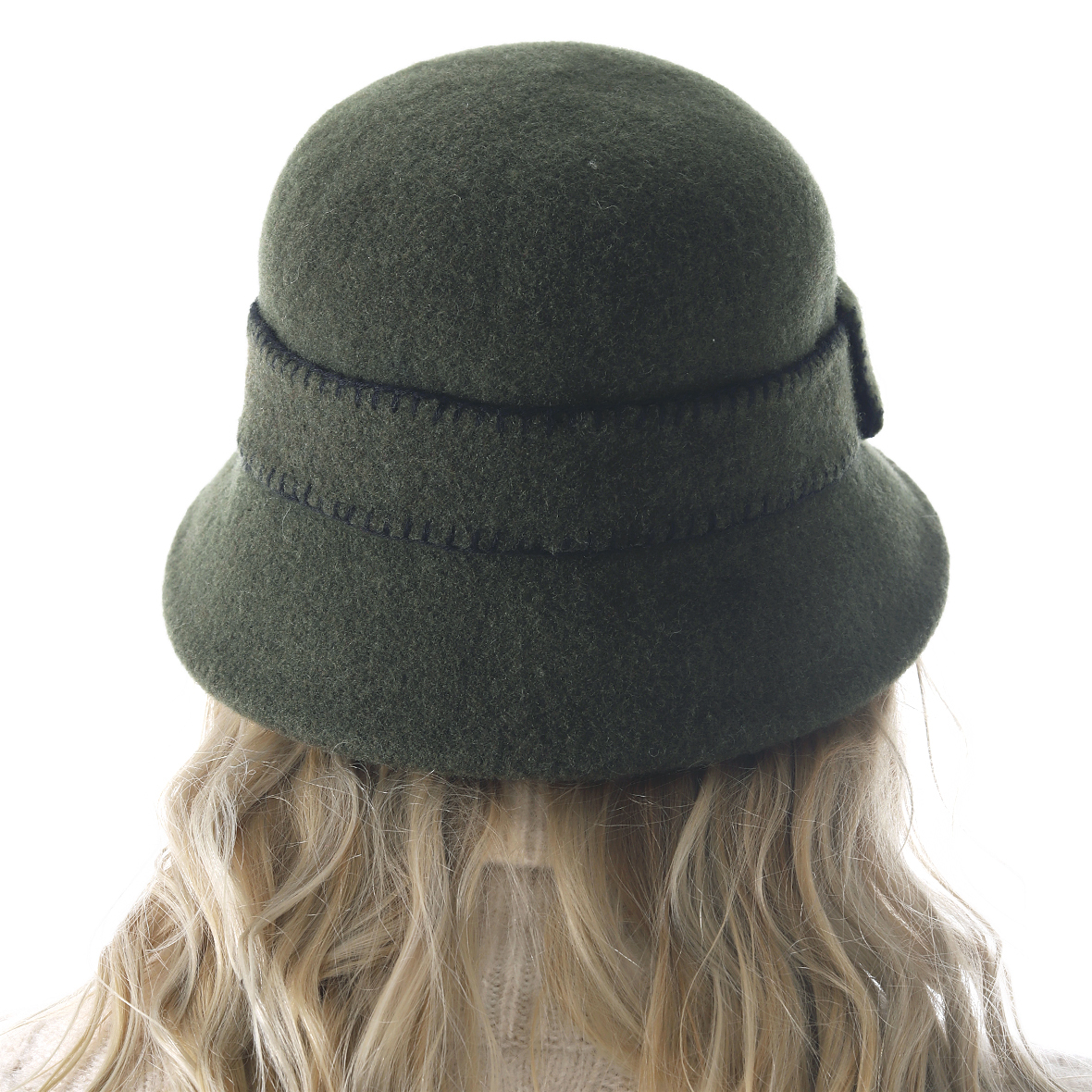 7177 Bowler Hats 1920s Vintage Cloche Hats Winter Knit Bucket Hat Wool Warm Women Winter Knit 1920s Vintage Bucket Bowler Hat Ladies  main image 3