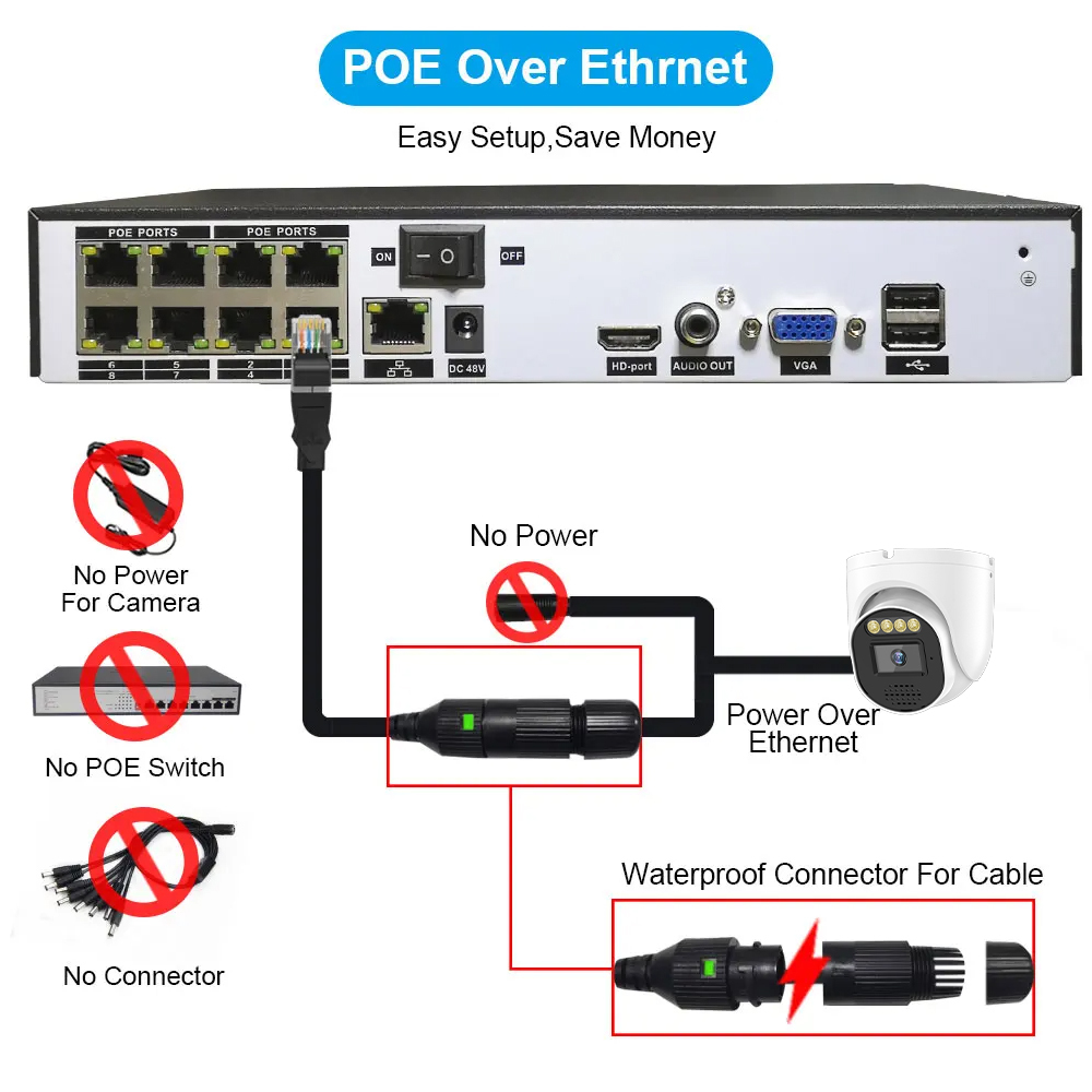 4MP POE IP Security Camera with Colorful Built-in Microphone Real Audio Record Two-way Communication CCTV Camera Full Metal · image 6