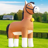 Cheval Clydesdale géant gonflable de Noël, animaux gonflables mignons, décorations de jardin d'extérieur avec lumières LED intégrées