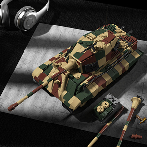 Vente en gros de modèles de chars lourds allemands King Tiger II de la Seconde Guerre mondiale à l'échelle 1/28, kits de véhicules militaires pour adultes, ensembles de blocs de construction de collection - Product Image 5