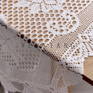 Wenxiang Hollow Lace <b>Table</b> <b>Runner</b> 33X114Cm White Washable For <b>Dining</b> Room - Product Image 3