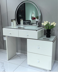 Cream White Modern Minimalist <strong>Dressing</strong> <strong>Table</strong> Rock Slab <strong>Storage</strong> Cabinet Mirror High-End Bedroom Makeup <strong>Table</strong> <strong>for</strong> Hotel Apartment - Product Image 6