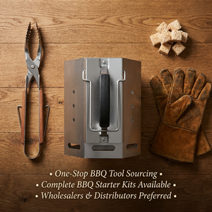 Allume-<span class=keywords><strong>charbon</strong></span> de qualité supérieure en acier inoxydable avec double poignée, allumage rapide, allume-barbecue avec grille métallique interne - Product Image 5