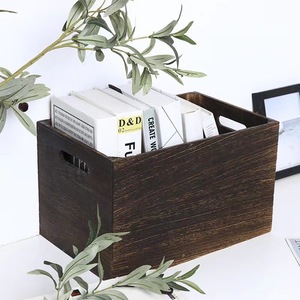 Caja de almacenamiento rectangular de madera retro con tapa, caja para documentos, caja para cosméticos, caja para artículos diversos y caja de regalo al por mayor - Product Image 3