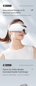 Masseur oculaire <span class=keywords><strong>pour</strong></span> le sommeil, <span class=keywords><strong>5</strong></span> modes, airbag chauffant, musique Bluetooth, bruit blanc, pliable à 180°, USB, cadeau - Product Image 2