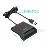 USB IC ID lector de tarjeta inteligente ISO 7816 de crédito lector de tarjeta inteligente escritor con SDK ZW 12026-2