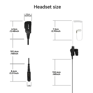 Auriculares con Tubo Acústico PD685, Auricular PTT para Walkie Talkie, HYT PD602i X1P, Auriculares de Seguridad para Guardias, Auriculares para Radio Bidireccional - Product Image 5