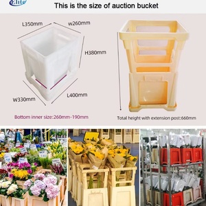 Seau à fleurs hollandais en PP léger, écologique et moderne, blanc élégant, pour le marché <span class=keywords><strong>aux</strong></span> <span class=keywords><strong>enchères</strong></span> - Product Image 6