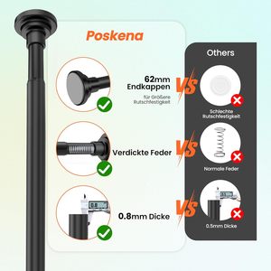 Pôle télescopique longue tringle à rideau longueur supplémentaire Rail de douche pas de perçage Rail à vêtements extensible pour salle de bain chambre vente par correspondance - Product Image 3