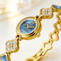 Jam Tangan Quartz Penunjuk Waktu Model Baru BS, Motif Bunga Begonia Empat Daun, Warna Alami, Cangkang Logam Elegan Berkualitas Tinggi FA1903
