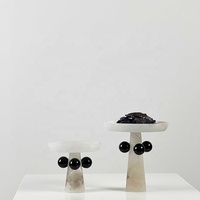STONEKOCC Plateau à fruits en marbre blanc d'Alabaste espagnol, design élégant, vase de table créatif, objets de décoration pour la maison