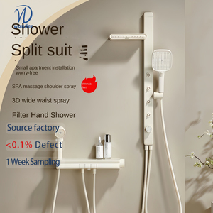 Douchette à main design simple pour salle <span class=keywords><strong>de</strong></span> bain, avec fonction <span class=keywords><strong>de</strong></span> séparation eau chaude et froide, jet supérieur, en laiton poli avec rehausseur en céramique, pour usage transfrontalier - Product Image 1