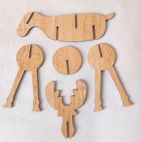 Ornements d'orignal en bois de Noël faits à la main du Zhejiang