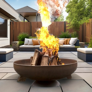 Hiện Đại Corten Thép Gỗ Ngoài Trời Đốt BBQ <span class=keywords><strong>Pit</strong></span> <span class=keywords><strong>Pit</strong></span> Bát Nóng Với Thiết Kế Di Động Cho Giải Trí Ngoài Trời - Product Image 6