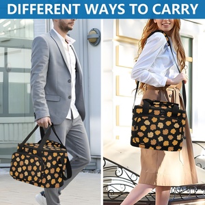 Sac isotherme de pique-nique portable personnalisé avec bretelles, motif fleur de Puakenikeni jaune Hawaïenne, idéal pour la plage et le camping - Product Image 6